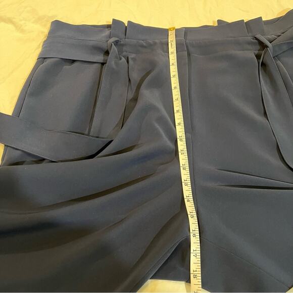 Boden Paperbag Tie Waist Wide Leg Trouser size 16 Navy - Picture 8 of 11